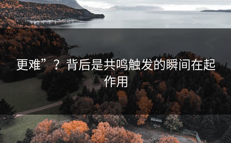 更难”？背后是共鸣触发的瞬间在起作用