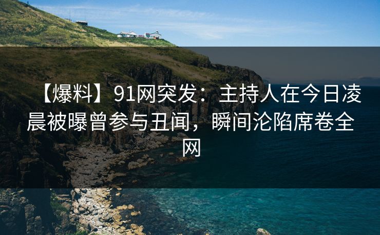 【爆料】91网突发：主持人在今日凌晨被曝曾参与丑闻，瞬间沦陷席卷全网