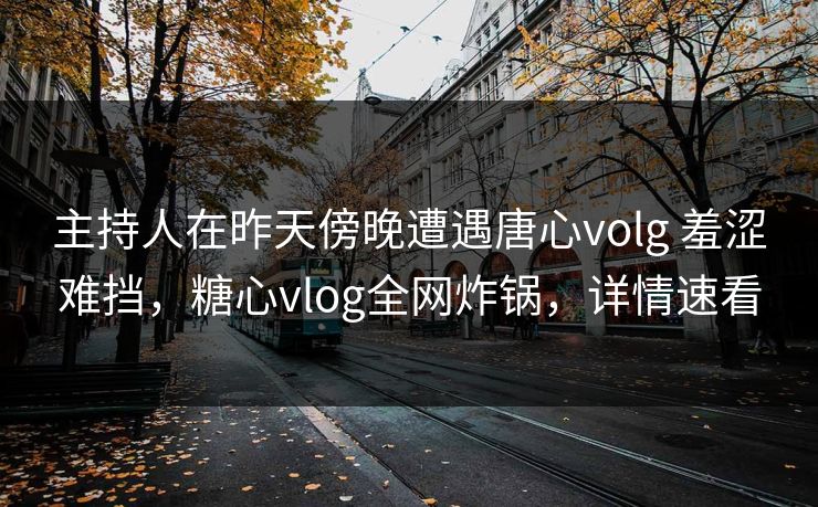 主持人在昨天傍晚遭遇唐心volg 羞涩难挡，糖心vlog全网炸锅，详情速看