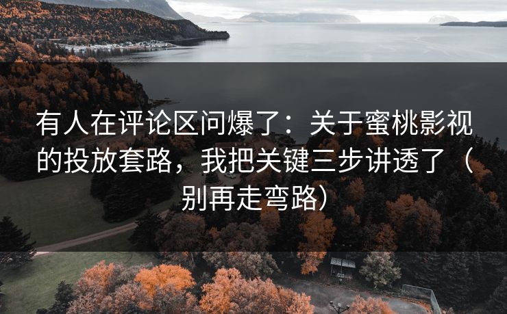 有人在评论区问爆了：关于蜜桃影视的投放套路，我把关键三步讲透了（别再走弯路）